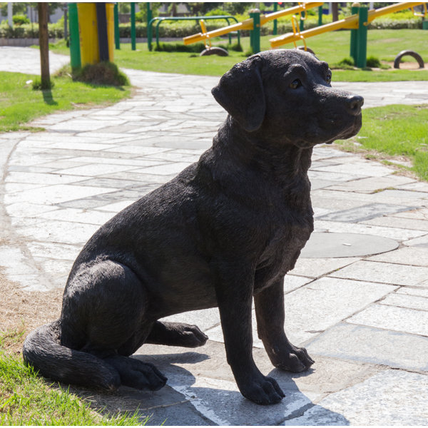 wooden labrador statue